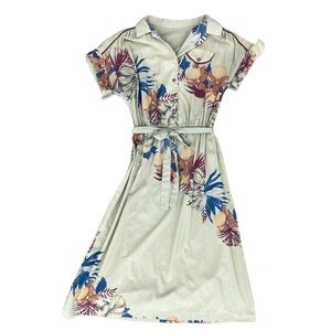 Vintage belted waist mini dress